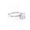 Cushion Cut Moissanite Engagement Ring Hidden Halo Design crafted in pure 14K and 18K gold