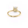 Cushion Cut Moissanite Engagement Ring Hidden Halo Design crafted in pure 14K and 18K gold