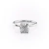 Cushion Cut Solitaire Engagement Ring with Petal Prongs Certified Diamond or Moissanite Wedding Ring in 14k Yellow, Rose, White Gold
