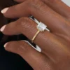 Cushion Cut Solitaire Engagement Ring with Petal Prongs | GRA Certified Moissanite Ring Cushion Cut Solitaire Engagement Ring with Petal Prongs Certified Diamond or Moissanite Wedding Ring in 14k Yellow, Rose, White Gold