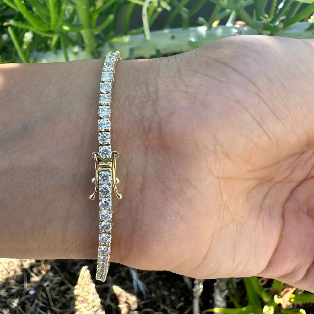 Dazzle with Our Stunning 5 Carat Moissanite Line Bracelet Perfect for anniversary gifts