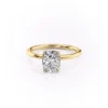 Elegant Elongated Cushion Cut Solitaire Engagement Ring 14k Yellow, Rose, White Gold Certified Diamond & Moissanite Wedding Ring