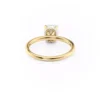 Elongated Cushion Engagement Ring With Hidden Halo in Pure Gold