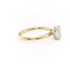 Elongated Cushion Engagement Ring With Hidden Halo in Pure Gold