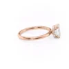 Elongated Cushion Engagement Ring With Hidden Halo in Pure Gold