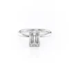 The Elara | Emerald Cut Moissanite Engagement Ring with Hidden Halo Emerald cut engagement rings with hidden halo in 14K white gold