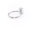 The Elara | Emerald Cut Moissanite Engagement Ring with Hidden Halo Emerald cut engagement ring with hidden halo in 14K white gold