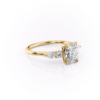 Handmade Three Stone Elongated Cushion Cut Engagement Ring design
