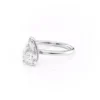 Hidden Halo Pear Engagement Ring crafted in White gold