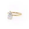 Hidden Halo Pear Engagement Ring crafted in Yellow gold