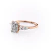 Moissanite Radiant Cut Engagement Ring with Pear & Round Stones cluster ring in Rose Gold