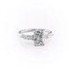 Moissanite Radiant Cut Engagement Ring with Pear & Round Stones cluster ring in White Gold