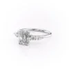 Moissanite Radiant Cut Engagement Ring with Pear & Round Stones cluster ring in White Gold