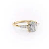 Moissanite Radiant Cut Engagement Ring with Pear & Round Stones cluster ring in yellow Gold