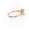 Moissanite Radiant Cut Engagement Ring with Pear & Round Stones cluster ring in yellow Gold