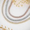 Moissanite Tennis Necklace in 14K Gold With Four Claw Setting Moissanite Tennis Necklace in 14K Gold With Four Claw Setting (1)