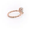 Oval Moissanite Engagement Rings Hidden Halo Twisted Rope Ring For Wedding