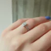 Oval Moissanite Engagement Rings Hidden Halo Twisted Rope Ring For Wedding