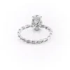 Oval Moissanite Engagement Rings Hidden Halo Twisted Rope Ring For Wedding