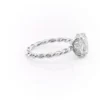 Oval Moissanite Engagement Rings Hidden Halo Twisted Rope Ring For Wedding