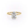 Oval Moissanite Engagement Rings Hidden Halo Twisted Rope Ring For Wedding