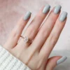 Oval Moissanite Engagement Rings Hidden Halo Twisted Rope Ring For Wedding