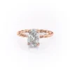 Oval Moissanite Engagement Rings Hidden Halo Twisted Rope Ring For Wedding
