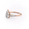 Pear Shaped Moissanite Engagement Ring with Side Stones