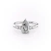 Pear Shaped Moissanite Engagement Ring with Side Stones