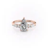 Pear Shaped Moissanite Engagement Ring with Side Stones