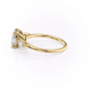 Premium Three Stone Elongated Cushion Cut Engagement Ring setting