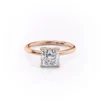 Princess Cut Diamond Engagement Rings Vintage solitaire engagement petal Prog setting ring in 14K and 18K Gold