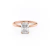 Radiant Moissanite Engagement Ring with Hidden Halo in 14k Rose Gold