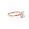 Radiant Moissanite Engagement Ring with Hidden Halo in 14k Rose Gold