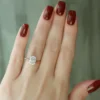 Radiant Moissanite Engagement Ring Hidden Halo In Finger