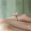 Radiant Moissanite Engagement Ring Hidden Halo In Finger