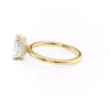 Radiant Moissanite Engagement Ring Hidden Halo in 14k Yellow Gold
