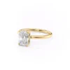 Radiant Moissanite Engagement Ring Hidden Halo in 14k Yellow Gold