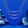 Simple Graduated Necklace and pendant For Women in 14K White Gold