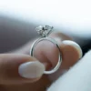 Classic Solitaire Round Diamond Engagement Ring with Petal Prongs Solitaire round diamond engagement ring petal setting 5 Ct moissanite Wedding Ring For her crafted in 18k and 14K gold