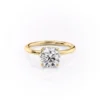 Classic Solitaire Round Diamond Engagement Ring with Petal Prongs Solitaire round diamond engagement ring petal setting 5 Ct moissanite Wedding Ring For her crafted in 18k and 14K gold