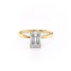 The Elara | Emerald Cut Moissanite Engagement Ring with Hidden Halo Stunning 14K yellow gold emerald cut engagement ring with a delicate hidden halo