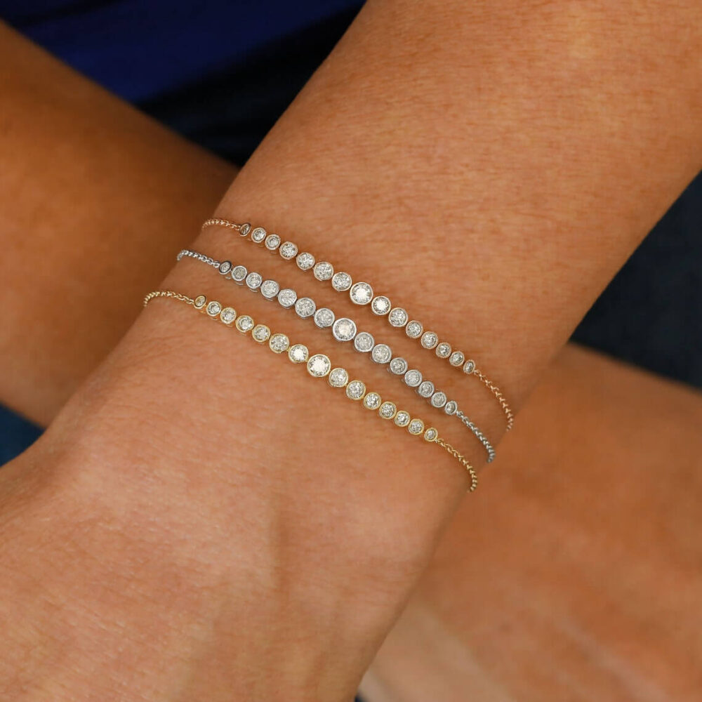 Stunning Moissanite Diamond Graduated Bracelet Crafted in 14k Gold (5)