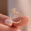 Elegant Pear Engagement Rings For Women | Moissanite Solitaire Petal Setting Ring Stunning Pear Engagement Rings For Women Solitaire Petal Setting Crafted in Moissanite & Gold Wedding Ring For Her