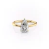 Stunning Pear Engagement Rings For Women Solitaire Petal Setting Crafted in Moissanite & Gold Wedding Ring For Her
