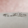 Stunning moissanite wedding rings in 14K gold, perfect for brides-to-be