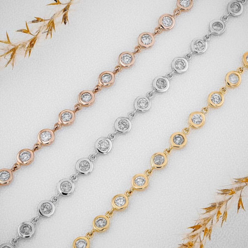 The Yard Bracelet Bezel Set Moissanite Diamond Bracelets For Women in 14K Pure Gold (1)