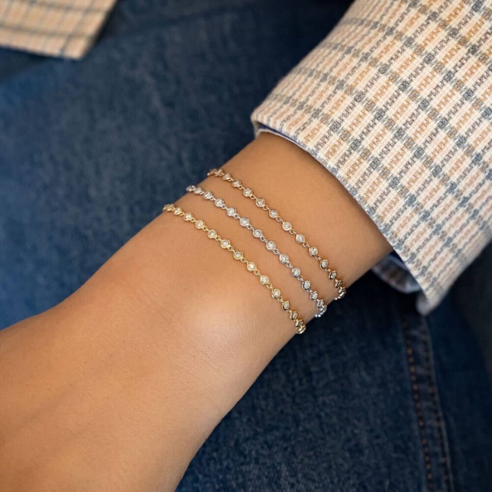 The Yard Bracelet Bezel Set Moissanite Diamond Bracelets For Women in 14K Pure Gold (10)