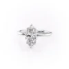 Unique Marquise Solitaire Ring with Flower Petal Setting Moissanite Engagement Ring For Her Unique Marquise Solitaire Ring with Flower Petal Setting Moissanite Engagement Ring For Her in Pure 18K or 14K gold