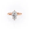 Unique Marquise Solitaire Ring with Flower Petal Setting Moissanite Engagement Ring For Her in Pure 18K or 14K gold